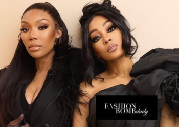 Brandy & Monica Celebrate the End of “The Boy is Mine Tour” in a Black Versace Blazer Dress and Monsoori Gown