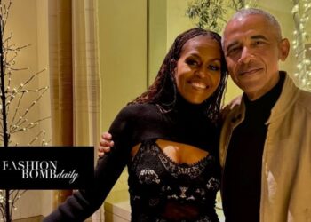 You ask, We answer: Michelle Obama Stuns in a Vintage Alexander McQueen Silk Embroidered Dress Alongside Former President Barack Obama