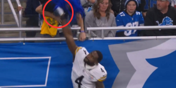 Pittsburgh Steelers receiver DK Metcalf﻿ punches fan during game against Detroit Lions