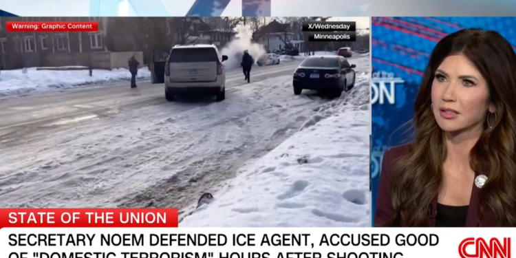 Kristi Noem Claims ICE Agent Was ‘Ran Into’ Before Shooting In Minneapolis