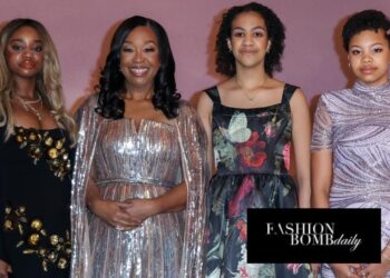Shonda Rhimes Posed Alongside Daughters at the Bridgerton Season 4 Premiere in Paris in a $9,100 Elie Saab World Sequined Gown
