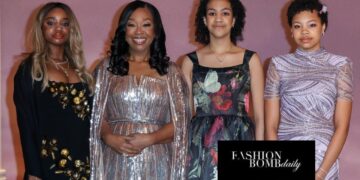 Shonda Rhimes Posed Alongside Daughters at the Bridgerton Season 4 Premiere in Paris in a $9,100 Elie Saab World Sequined Gown