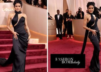 Teyana Taylor Stuns at the 2026 Golden Globes in a Black Schiaparelli Haute Couture Gown