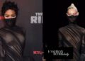 Teyana Taylor Makes a Statement in a Black Ashi Studio Haute Couture Look with Exaggerated Hips at Netflix’s ‘The Rip’ Premiere of RIP