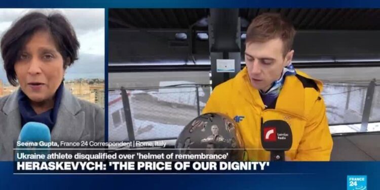 Milano-Cortina: Controversy erupts over Ukrainian athlete’s helmet