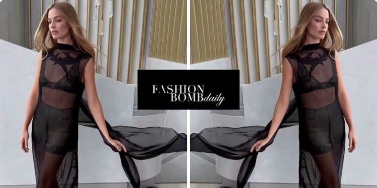 Margot Robbie Turns Up the Drama in Sheer Black Chanel Couture at a Press Event