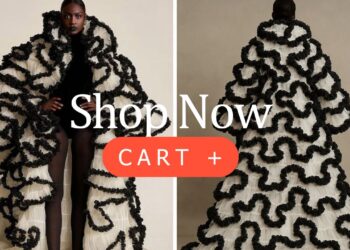 New Arrival at Fashion Bomb Daily Shop: Shop this Black & White Oyemwen Sculptural Coat Now!