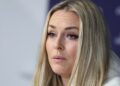 Lindsey Vonn hot mic moment reaction; Ruptured ACL press conference Milano Cortina, American star confirms injury