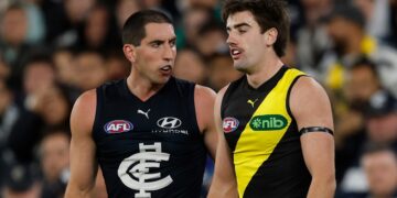 AFL news 2026 | Carlton Blues vs Richmond Tigers result, video, highlights; Jonty Faull hit on Jacob Weitering; handed one game suspension