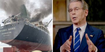 US Navy to escort oil tankers through Strait of Hormuz, treasury secretary tells Sky News | US News